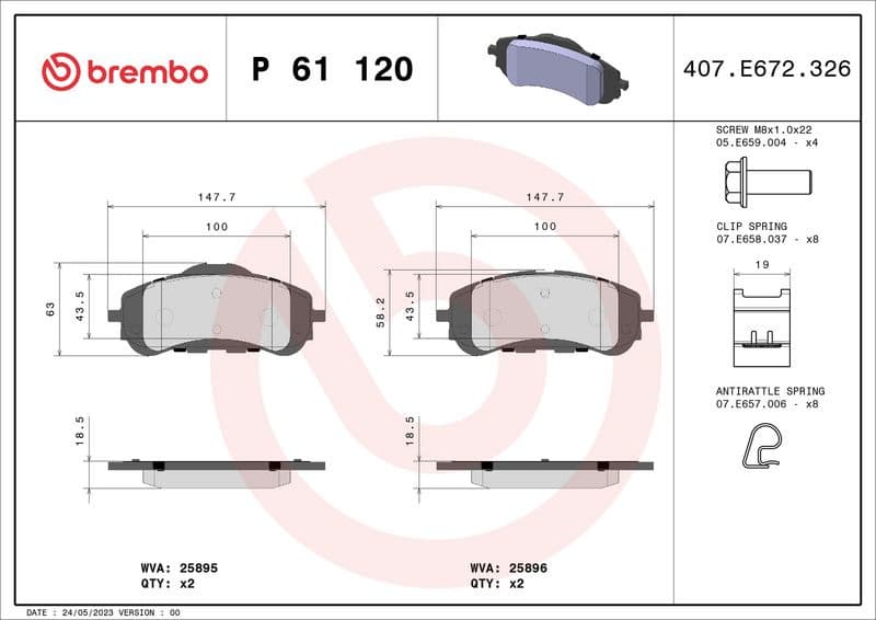 Brake Pad Set, disc brake XTRA LINE P61120X - image 2