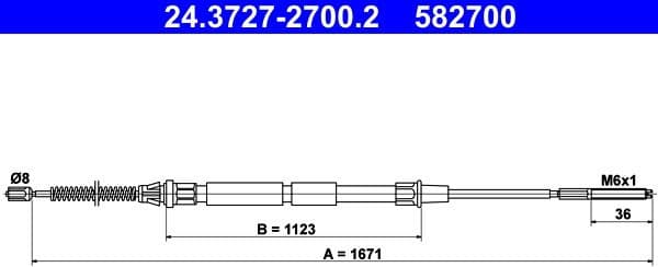 Cable Pull, parking brake 24.3727-2700.2 - image 2