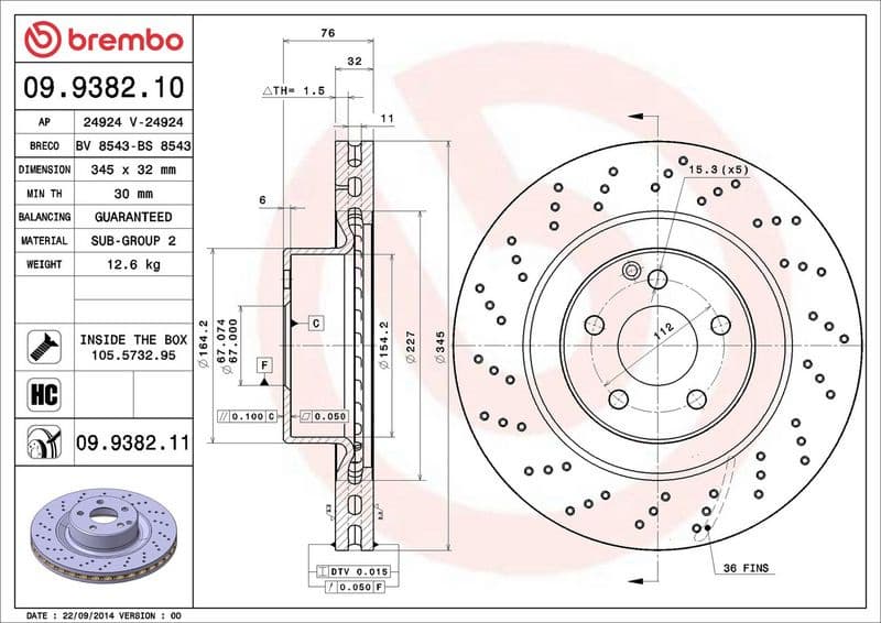 Brake Disc PRIME LINE - UV Coated 09.9382.11 - image 3