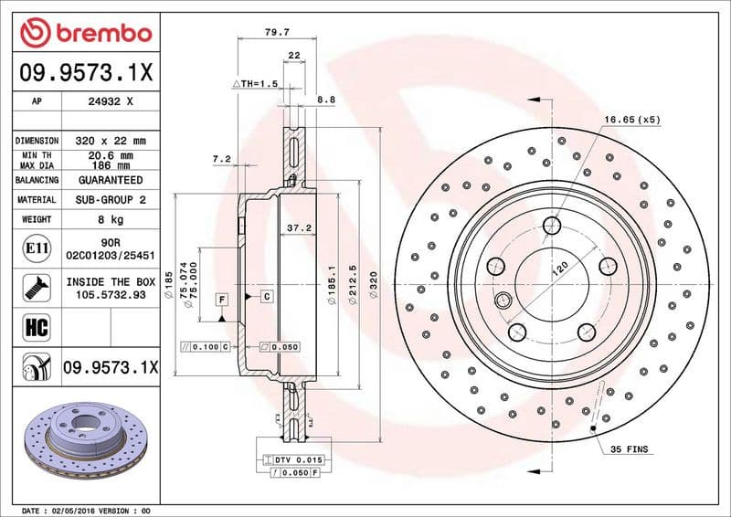 Brake Disc XTRA LINE - Xtra 09.9573.1X - image 3