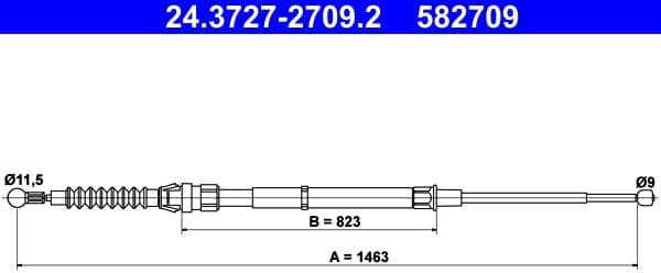 Cable Pull, parking brake 24.3727-2709.2 - image 2