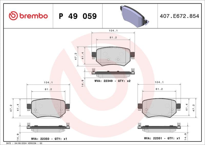 Brake Pad Set, disc brake PRIME LINE P49059 - image 3