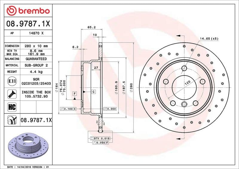 Brake Disc XTRA LINE - Xtra 08.9787.1X - image 2