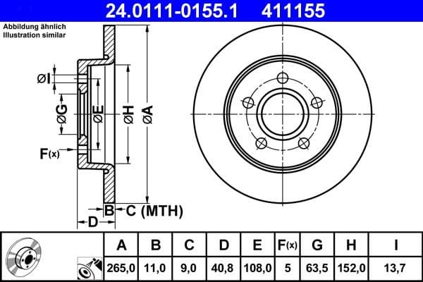 Brake Disc 24.0111-0155.1 - image 2