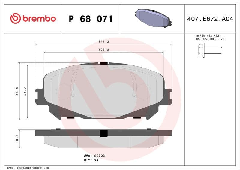 Brake Pad Set, disc brake XTRA LINE P68071X - image 2