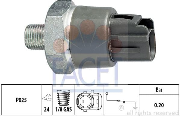 Oil Pressure Switch Made in Italy - OE Equivalent 7.0114 - image 2
