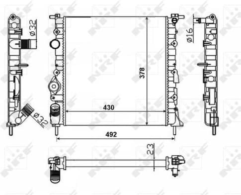 Radiator, engine cooling 58023