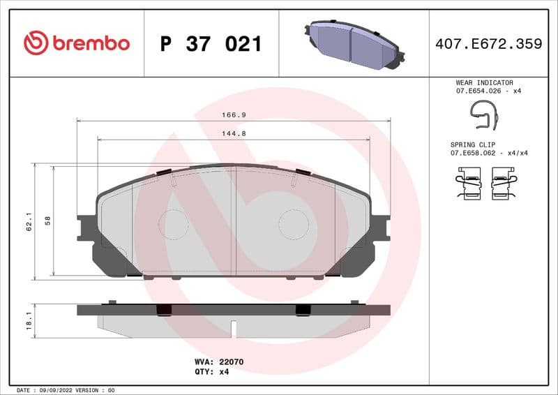 Brake Pad Set, disc brake PRIME LINE P37021 - image 3