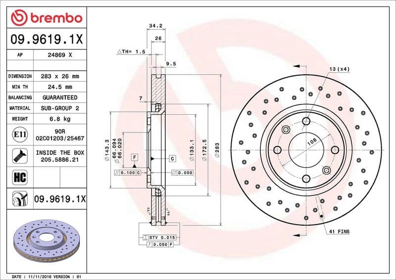 Brake Disc XTRA LINE - Xtra 09.9619.1X - image 3