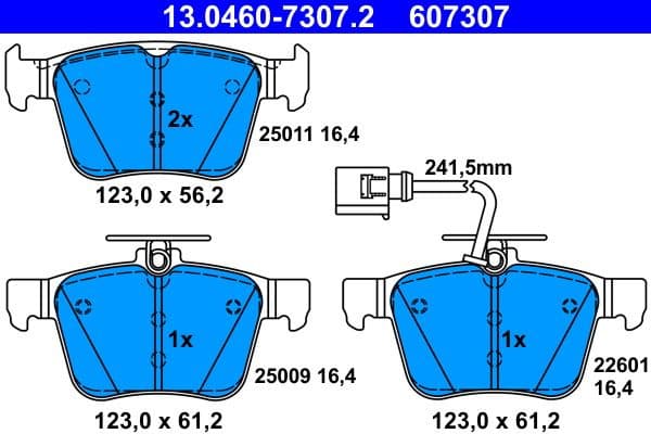 Brake Pad Set, disc brake 13.0460-7307.2 - image 2