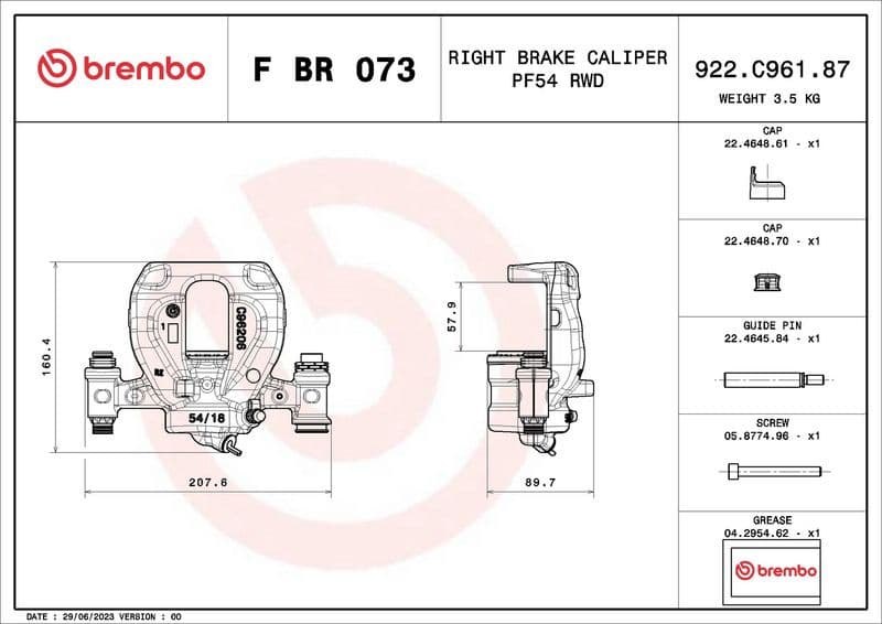 Brake Caliper PRIME LINE F BR 073 - image 2