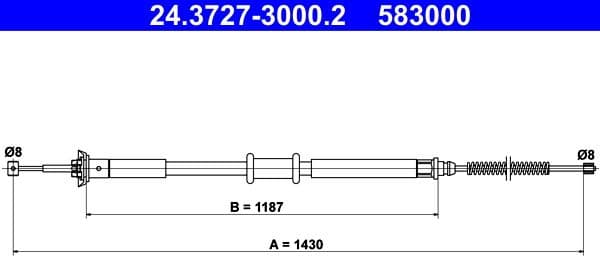 Cable Pull, parking brake 24.3727-3000.2 - image 2