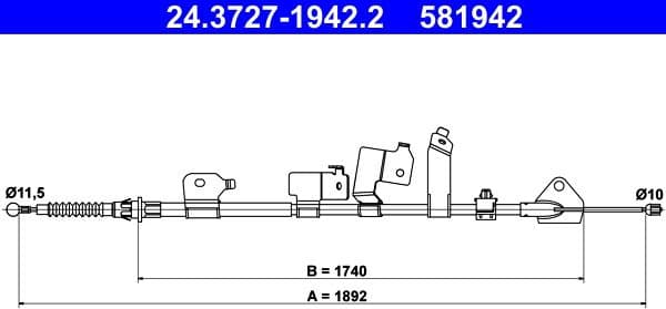 Cable Pull, parking brake 24.3727-1942.2 - image 2