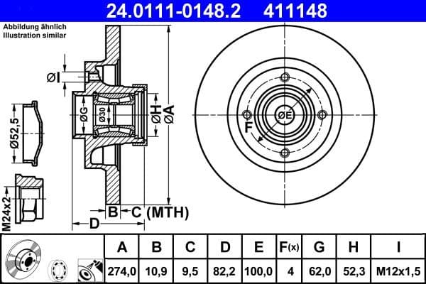 Brake Disc 24.0111-0148.2 - image 2