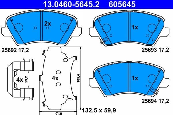 Brake Pad Set, disc brake 13.0460-5645.2 - image 2