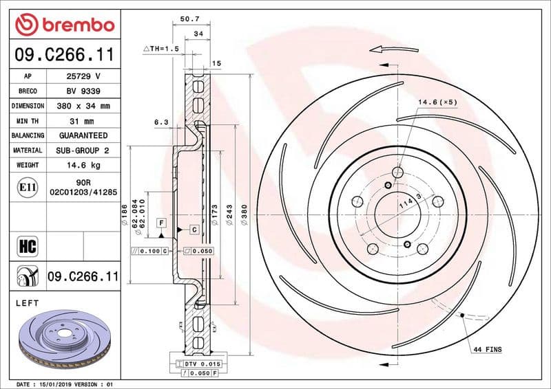 Brake Disc PRIME LINE - UV Coated 09.C266.11 - image 3