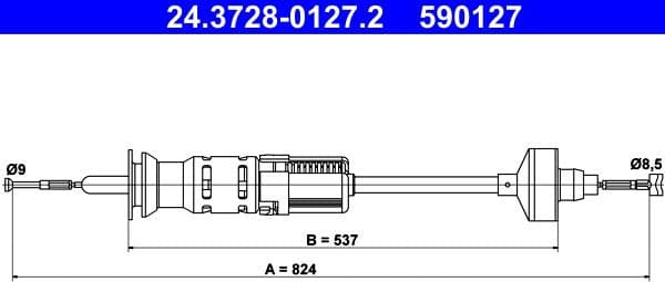 Cable Pull, clutch control 24.3728-0127.2 - image 2