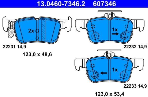 Brake Pad Set, disc brake 13.0460-7346.2 - image 2