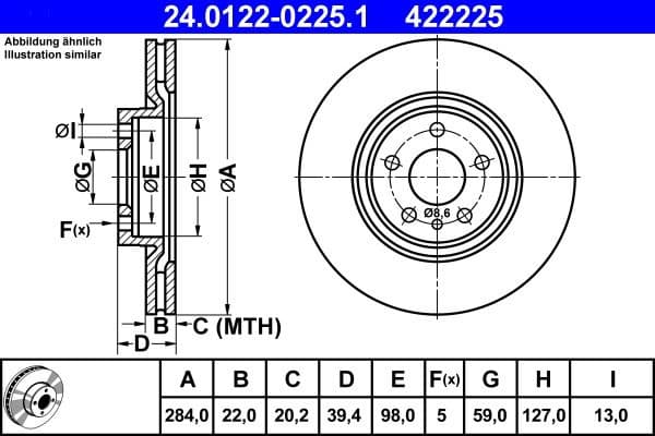 Brake Disc 24.0122-0225.1 - image 2