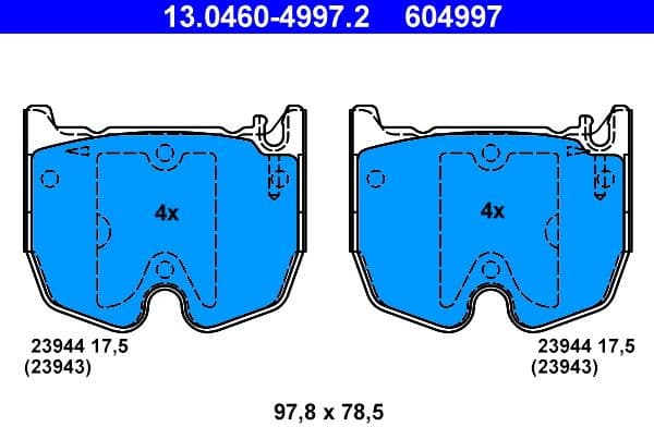 Brake Pad Set, disc brake 13.0460-4997.2 - image 2
