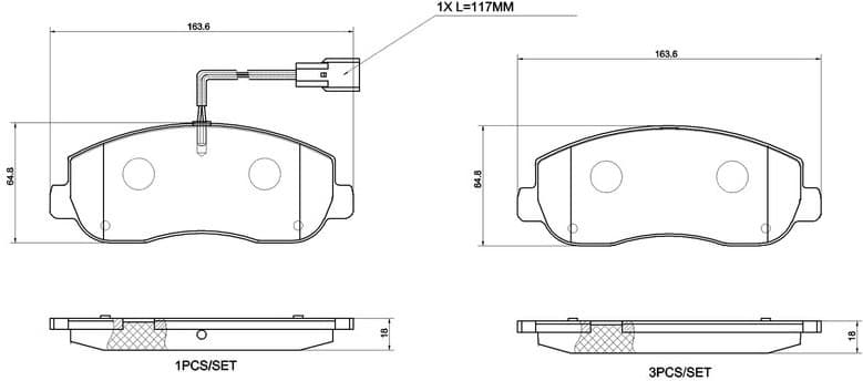 Brake Pad Set, disc brake BEYOND LINE - Greenance P 68 062G