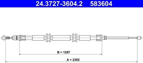 Cable Pull, parking brake 24.3727-3604.2