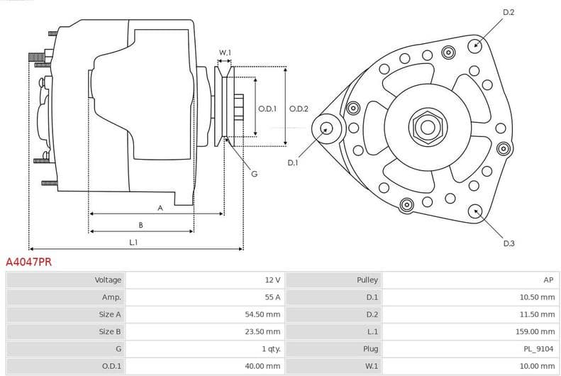 Alternator Remanufactured AS A4047PR - image 6