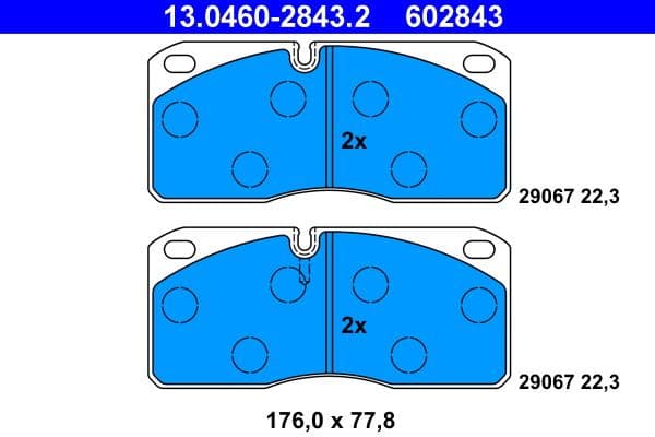 Brake Pad Set, disc brake 13.0460-2843.2 - image 2
