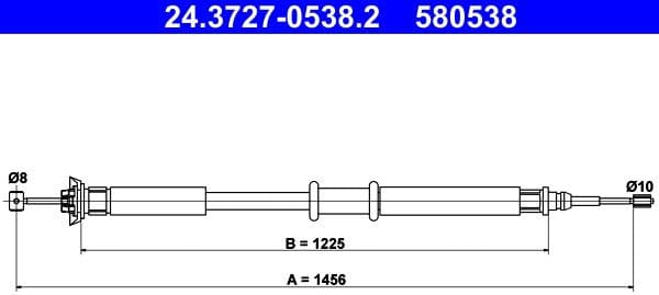 Cable Pull, parking brake 24.3727-0538.2 - image 2