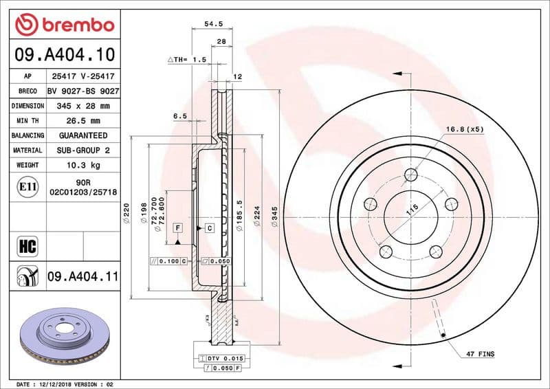 Brake Disc PRIME LINE - UV Coated 09.A404.11 - image 3