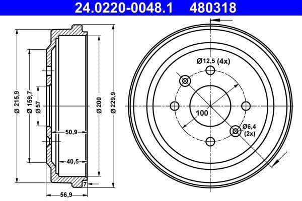Brake Drum 24.0220-0048.1 - image 2