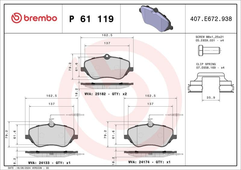 Brake Pad Set, disc brake PRIME LINE P61119 - image 3