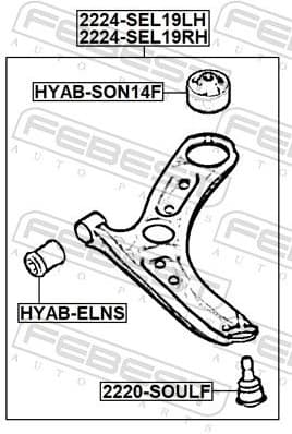 Control/Trailing Arm, wheel suspension 2224-SEL19RH - image 2