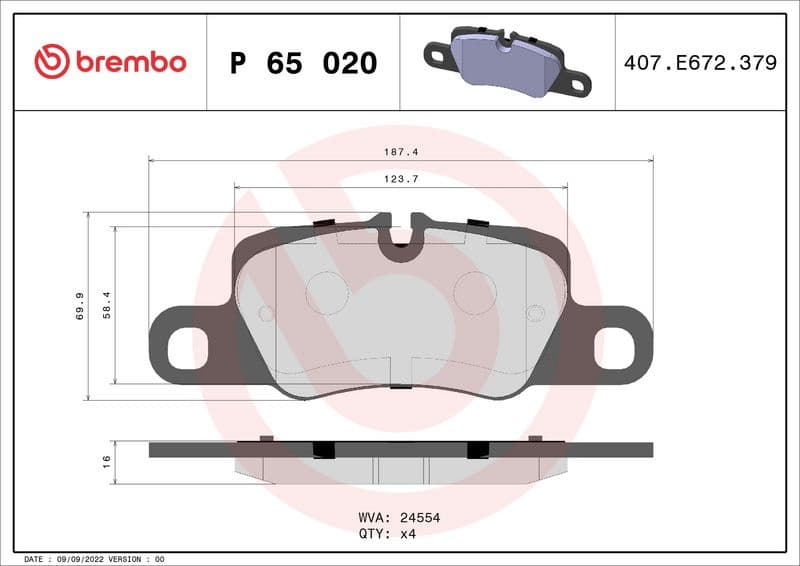Brake Pad Set, disc brake PRIME LINE P65020 - image 3