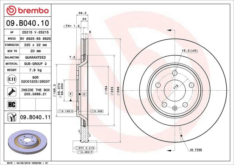 Brake Disc PRIME LINE - UV Coated 09.B040.11 - image 3