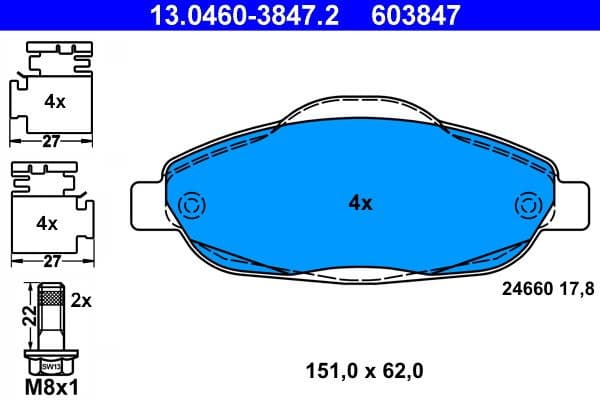 Brake Pad Set, disc brake 13.0460-3847.2 - image 2