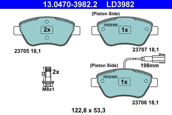 Brake Pad Set, disc brake ATE Ceramic 13.0470-3982.2 - image 3