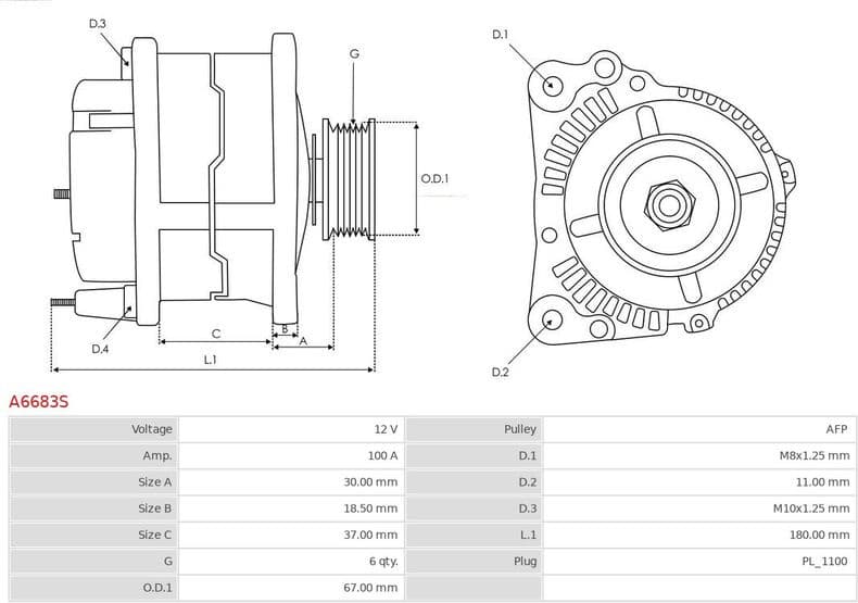 Alternator AS A6683S - image 5