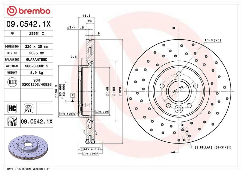 Brake Disc XTRA LINE - Xtra 09.C542.1X - image 3