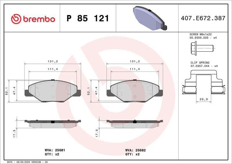 Brake Pad Set, disc brake PRIME LINE P85121 - image 3