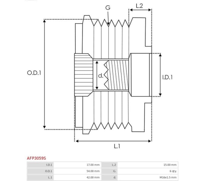 Alternator Freewheel Clutch AS AFP3059S - image 2