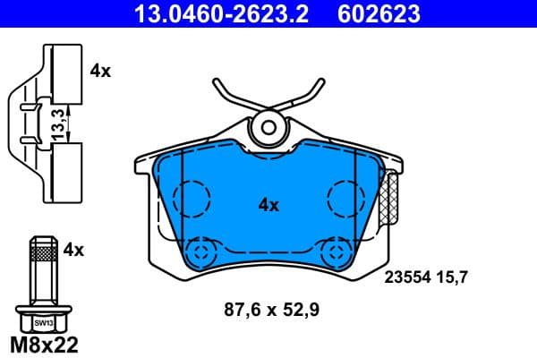 Brake Pad Set, disc brake 13.0460-2623.2 - image 2