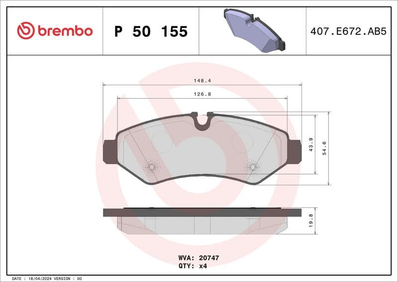 Brake pads front, Top Quality P50155 - image 2