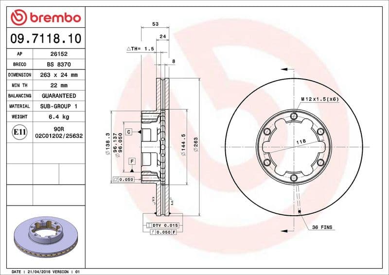 Brake Disc PRIME LINE 09.7118.10 - image 3