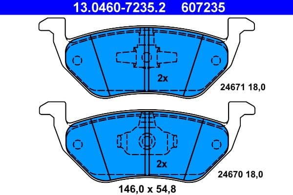 Brake Pad Set, disc brake 13.0460-7235.2 - image 2