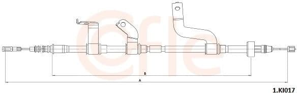 Cable Pull, parking brake 92.1.KI017