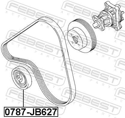 Tensioner Pulley, V-ribbed belt 0787-JB627 - image 2