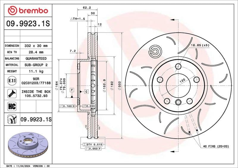 Brake Disc 09.9923.1S