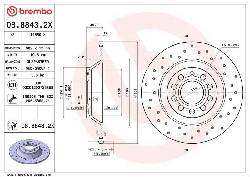 Brake Disc XTRA LINE - Xtra 08.8843.2X - image 3