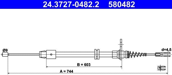 Cable Pull, parking brake 24.3727-0482.2 - image 2